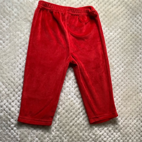 Red Velour Pants 12 Months 12M - Picture 4 of 4